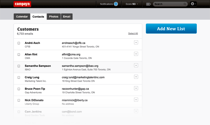 Add your email list. Add your email list.